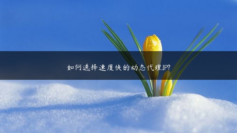 如何选择速度快的动态代理IP? (https://www.jjyimin.com/) 代理IP 第1张
